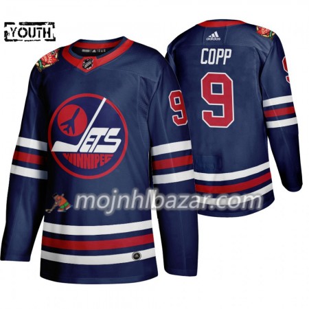 Dresovi Winnipeg Jets Andrew Copp 9 Adidas 2019 Heritage Classic Navy Authentic - Dječji